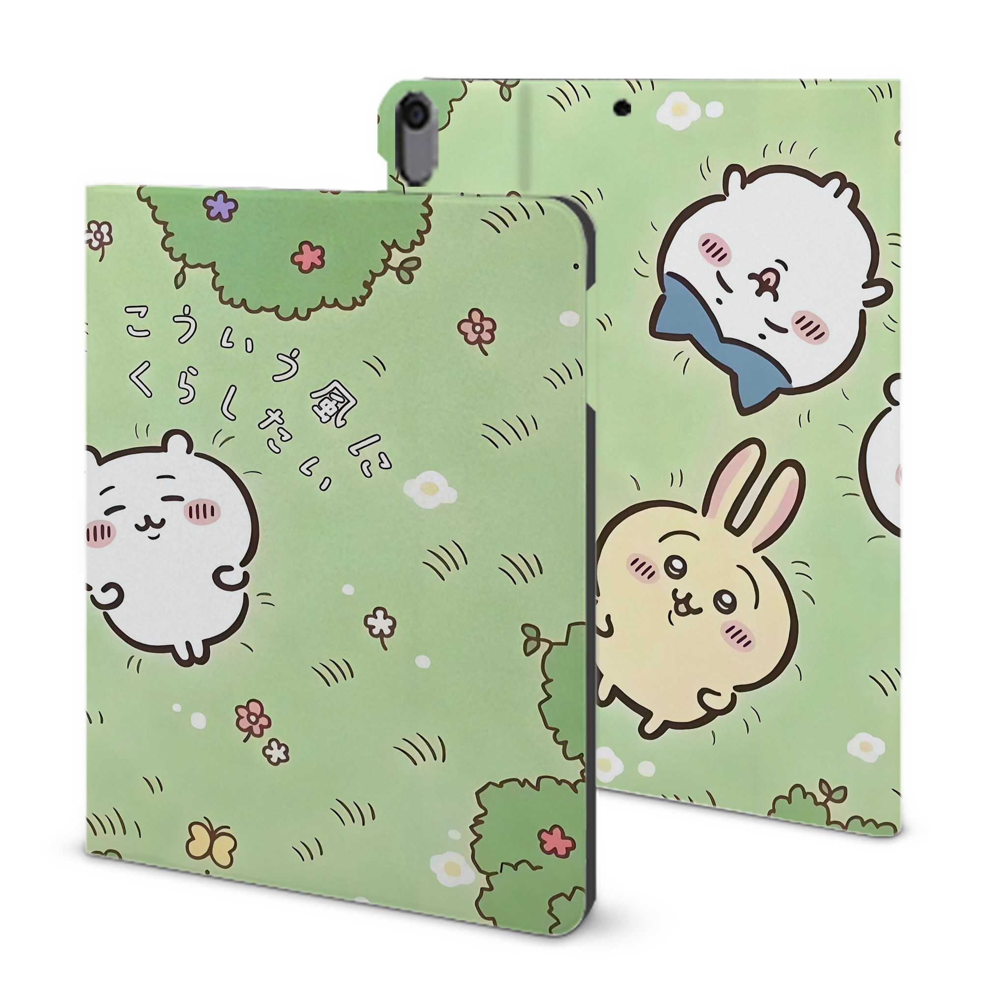 （画像用） ちいかわ Chii-kawa IPad ケース ブック型 PUレザー TPU 耐衝撃 軽量 薄型 ペン収納なし 全面保護 IPad 各モデル対応